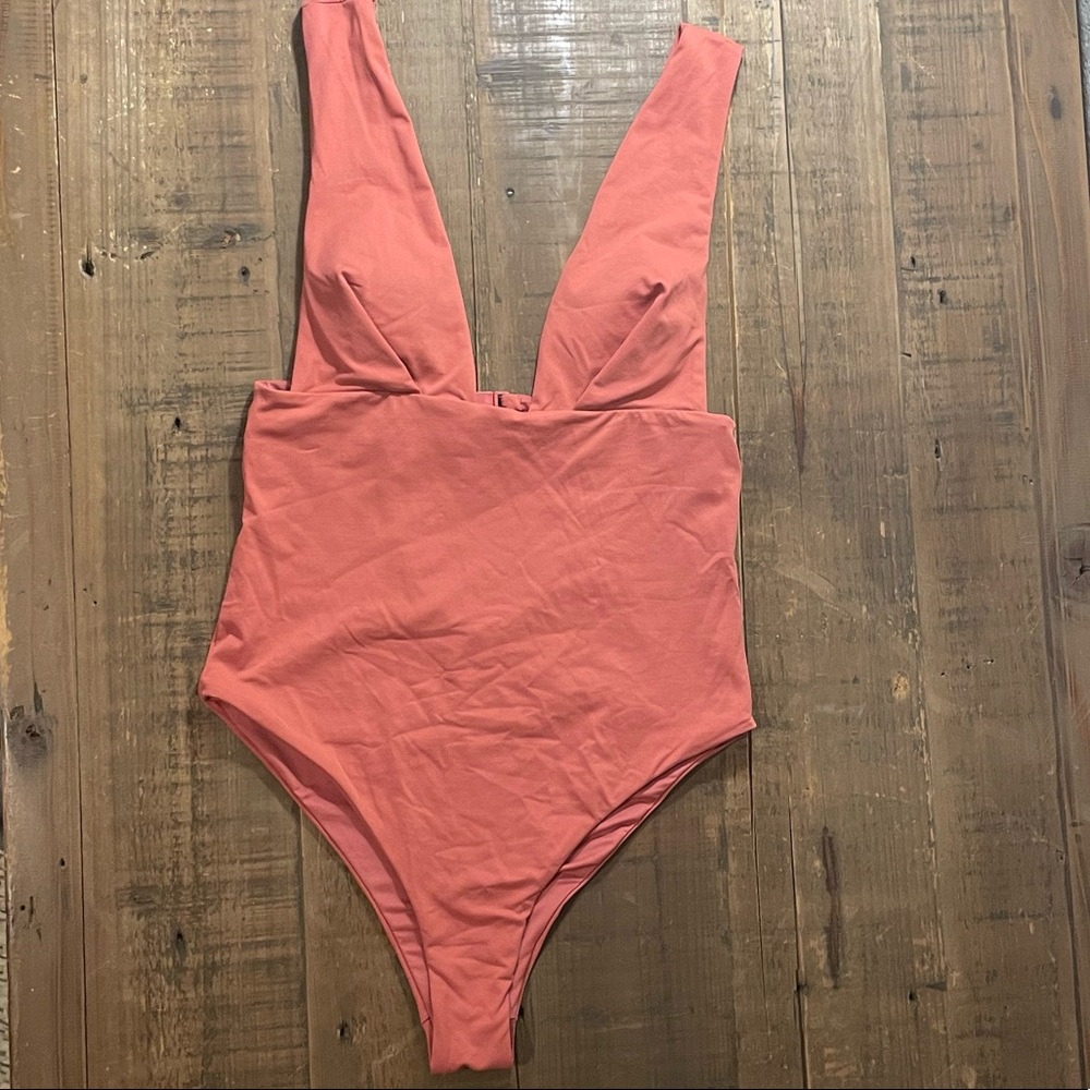 Zara Pleated Swim Suit Dark Pink - one piece cheeky - Picture 2 of 6
